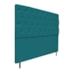 Kit Cabeceira e Calçadeira Liverpool 140 cm Casal Suede Azul Turquesa - Amarena Móveis