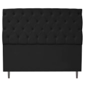 Kit Cabeceira e Calçadeira Liverpool 160 cm Queen Size Suede Preto - Amarena Móveis