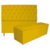 Kit Cabeceira e Calçadeira Liverpool 195 cm King Size Suede Amarelo - Amarena Móveis
