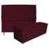 Kit Cabeceira e Calçadeira Liverpool 195 cm King Size Suede Bordô - Amarena Móveis