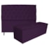 Kit Cabeceira e Calçadeira Liverpool 195 cm King Size Suede Roxo - Amarena Móveis