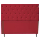 Kit Cabeceira e Calçadeira Liverpool 195 cm King Size Suede Vermelho - Amarena Móveis