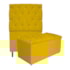 Kit Cabeceira e Calçadeira Liverpool 90 cm Solteiro Suede Amarelo - Amarena Móveis