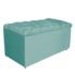 Kit Cabeceira e Calçadeira Liverpool 90 cm Solteiro Suede Azul Tiffany - Amarena Móveis