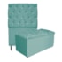 Kit Cabeceira e Calçadeira Liverpool 90 cm Solteiro Suede Azul Tiffany - Amarena Móveis