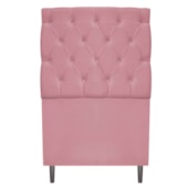 Kit Cabeceira e Calçadeira Liverpool 90 cm Solteiro Suede Rosa Bebê - Amarena Móveis