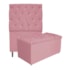 Kit Cabeceira e Calçadeira Liverpool 90 cm Solteiro Suede Rosa Bebê - Amarena Móveis