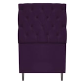 Kit Cabeceira e Calçadeira Liverpool 90 cm Solteiro Suede Roxo - Amarena Móveis