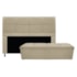 Kit Cabeceira e Calçadeira Munique 140 cm Casal Corano Bege AM Decor