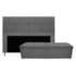 Kit Cabeceira e Calçadeira Munique 140 cm Casal Corano Cinza AM Decor