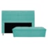 Kit Cabeceira e Calçadeira Munique 140 cm Casal Suede Azul Tiffany AM Decor