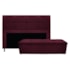 Kit Cabeceira e Calçadeira Munique 140 cm Casal Suede Bordô AM Decor