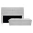 Kit Cabeceira e Calçadeira Munique 140 cm Casal Suede Branco AM Decor