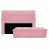Kit Cabeceira e Calçadeira Munique 140 cm Casal Suede Rosa Bebê AM Decor
