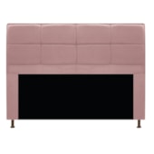 Kit Cabeceira e Calçadeira Munique 140 cm Casal Suede Rosê AM Decor