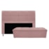 Kit Cabeceira e Calçadeira Munique 140 cm Casal Suede Rosê AM Decor