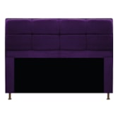 Kit Cabeceira e Calçadeira Munique 140 cm Casal Suede Roxo AM Decor