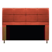 Kit Cabeceira e Calçadeira Munique 140 cm Casal Suede Terracota AM Decor