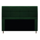 Kit Cabeceira e Calçadeira Munique 140 cm Casal Suede Verde AM Decor