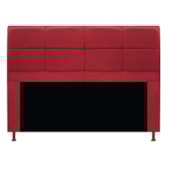 Kit Cabeceira e Calçadeira Munique 140 cm Casal Suede Vermelho AM Decor