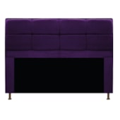 Kit Cabeceira e Calçadeira Munique 160 cm Queen Size Suede Roxo AM Decor