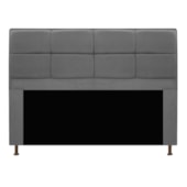 Kit Cabeceira e Calçadeira Munique 195 cm King Size Corano Cinza AM Decor