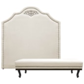 Kit Cabeceira e Calçadeira Queen Orlando P02 160 cm para cama Box Corano Bege - Amarena Móveis