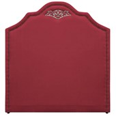 Kit Cabeceira e Calçadeira Solteiro Orlando P02 90 cm para cama Box Suede Vermelho - Amarena Móveis