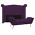 Kit Cabeceira e Calçadeira Veneza 140 cm Casal Suede Roxo - Amarena Moveis