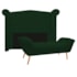 Kit Cabeceira e Calçadeira Veneza 140 cm Casal Suede Verde - Amarena Moveis