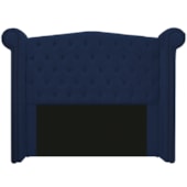 Kit Cabeceira e Calçadeira Veneza 195 cm King Size Suede Azul Marinho - Amarena Moveis