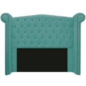 Kit Cabeceira e Calçadeira Veneza 195 cm King Size Suede Azul Tiffany - Amarena Moveis