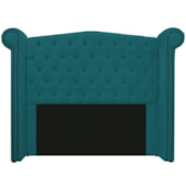Kit Cabeceira e Calçadeira Veneza 195 cm King Size Suede Azul Turquesa - Amarena Moveis