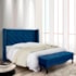 Kit Cabeceira e Recamier Egito SPZ 140cm Suede Azul Marinho