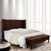 Kit Cabeceira e Recamier Egito SPZ 160cm Suede Marrom