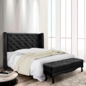 Kit Cabeceira e Recamier Egito SPZ 160cm Suede Preto