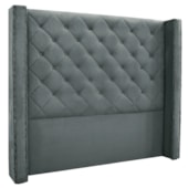 Kit Cabeceira e Recamier Egito SPZ 160cm Veludo Cinza