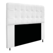 Kit Cabeceira Estofada Mel Cama Box Casal 140 cm mais Calçadeira Baú Mel com Capitonê Suede Branco para Quarto - AM Decor