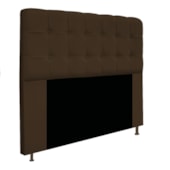 Kit Cabeceira Estofada Mel Cama Box Casal 140 cm mais Calçadeira Baú Mel com Capitonê Suede Marrom para Quarto - AM Decor