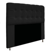 Kit Cabeceira Estofada Mel Cama Box Casal 140 cm mais Calçadeira Baú Mel com Capitonê Suede Preto para Quarto - AM Decor