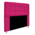 Kit Cabeceira Estofada Mel Cama Box King 195 cm mais Calçadeira Baú Mel com Capitonê Suede Pink para Quarto - AM Decor