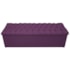 Kit Cabeceira Estofada Mel Cama Box King 195 cm mais Calçadeira Baú Mel com Capitonê Suede Roxo para Quarto - AM Decor