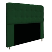 Kit Cabeceira Estofada Mel Cama Box King 195 cm mais Calçadeira Baú Mel com Capitonê Suede Verde para Quarto - AM Decor