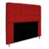 Kit Cabeceira Estofada Mel Cama Box King 195 cm mais Calçadeira Baú Mel com Capitonê Suede Vermelho para Quarto - AM Decor