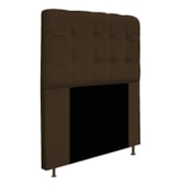 Kit Cabeceira Estofada Mel Cama Box Solteiro 90 cm mais Calçadeira Baú Mel com Capitonê Suede Marrom para Quarto - AM Decor