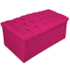 Kit Cabeceira Estofada Mel Cama Box Solteiro 90 cm mais Calçadeira Baú Mel com Capitonê Suede Pink para Quarto - AM Decor