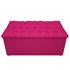 Kit Cabeceira Estofada Mel Cama Box Solteiro 90 cm mais Calçadeira Baú Mel com Capitonê Suede Pink para Quarto - AM Decor