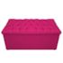 Kit Cabeceira Estofada Mel Cama Box Solteiro 90 cm mais Calçadeira Baú Mel com Capitonê Suede Pink para Quarto - AM Decor