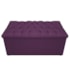 Kit Cabeceira Estofada Mel Cama Box Solteiro 90 cm mais Calçadeira Baú Mel com Capitonê Suede Roxo para Quarto - AM Decor