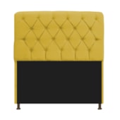 Kit Cabeceira Estofado Lady e Recamier Ari 140 cm Casal Suede Amarelo - Amarena Móveis